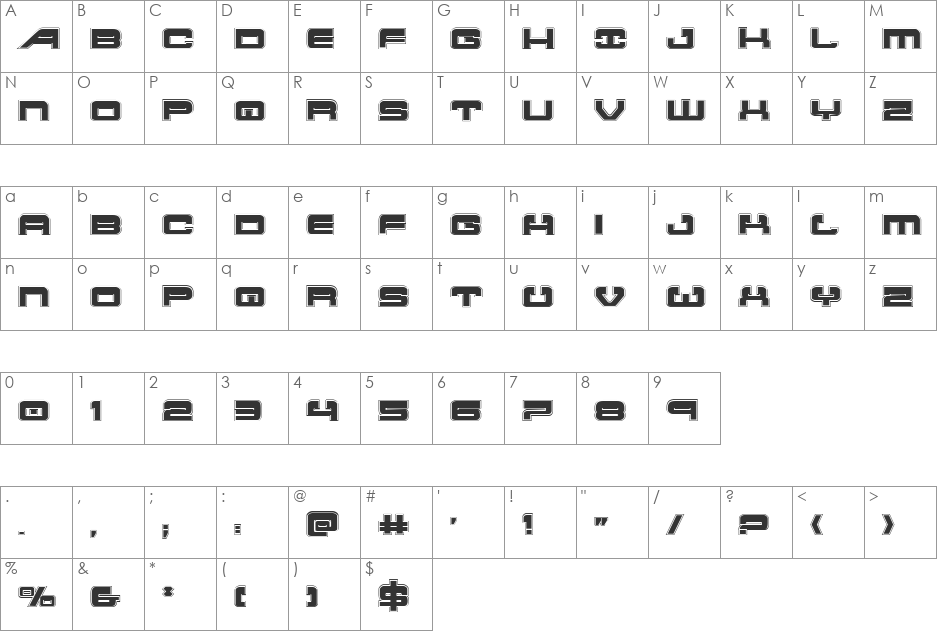 Atlantia Academy font character map preview