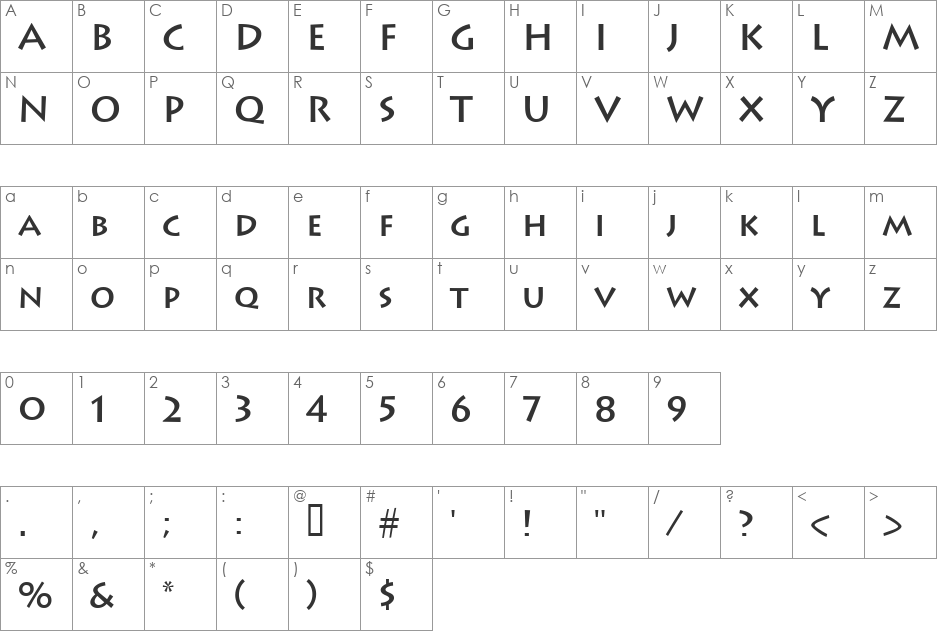 LeeToscanini5 font character map preview