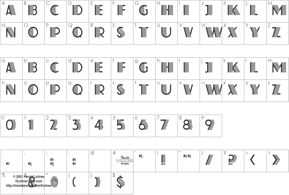 Atlas font character map preview