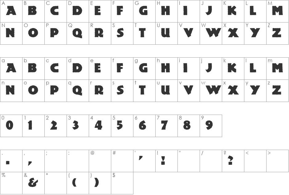 Lemiesz-Normal font character map preview