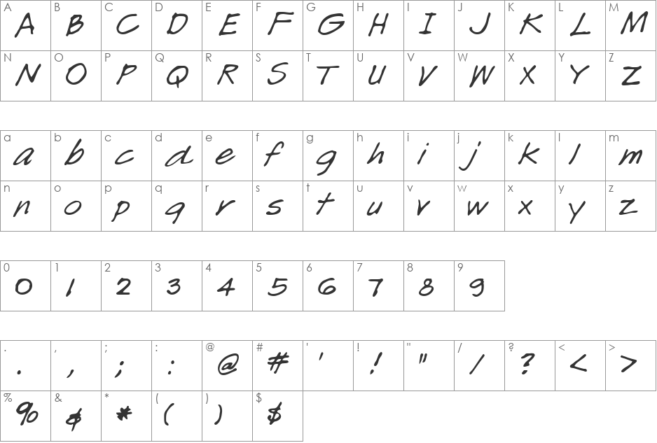 Lemond font character map preview