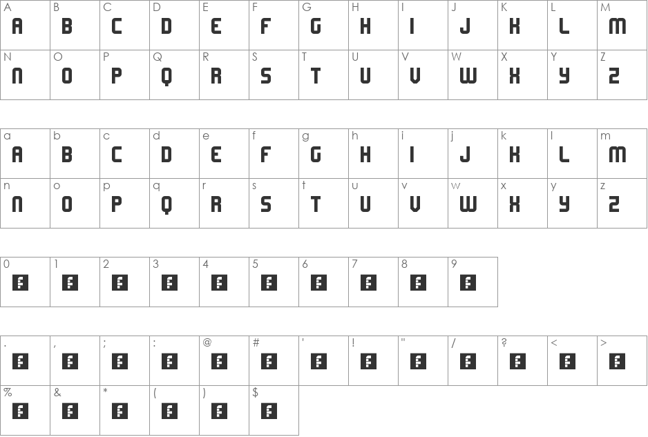Lemons font character map preview