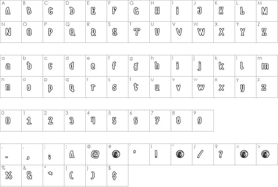 Lenka Krajniak font character map preview