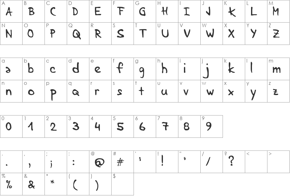Lenka stabilo font character map preview