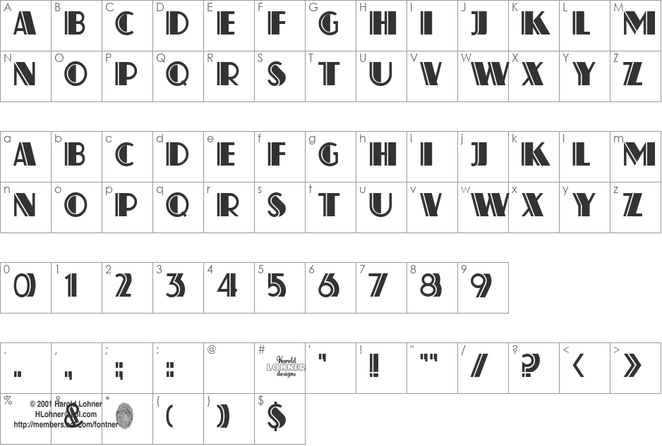 AtlasSolid font character map preview