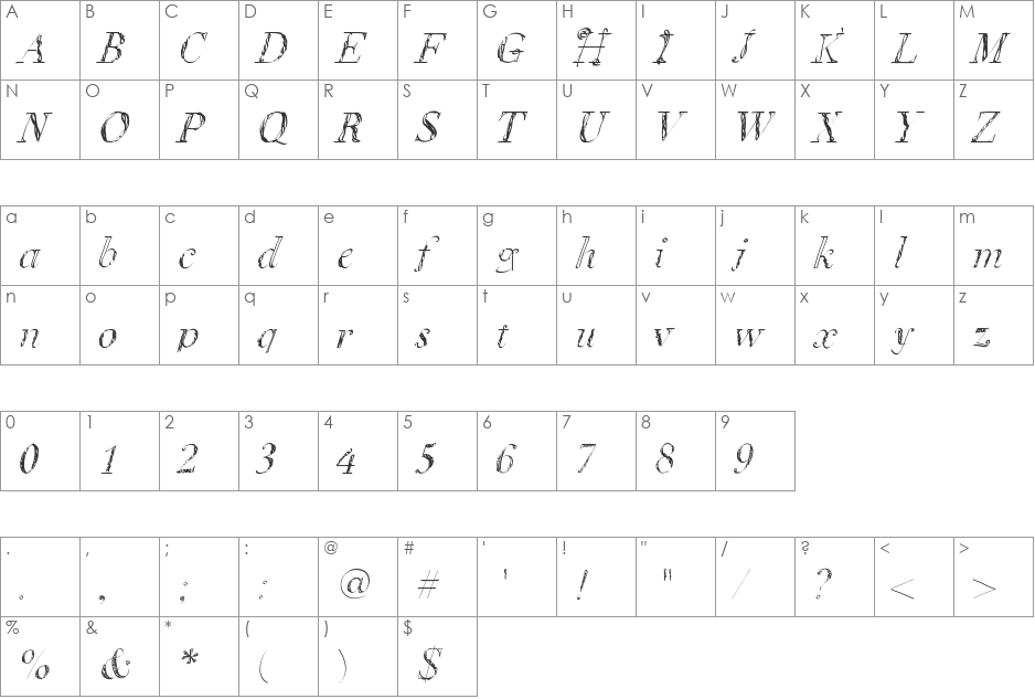 LetsDoBrunch font character map preview