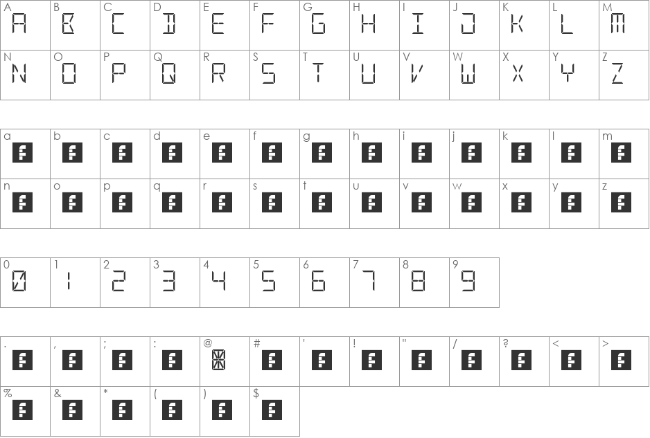 letter display font character map preview