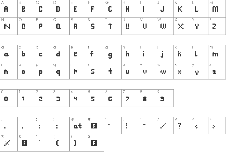 Letter play font character map preview