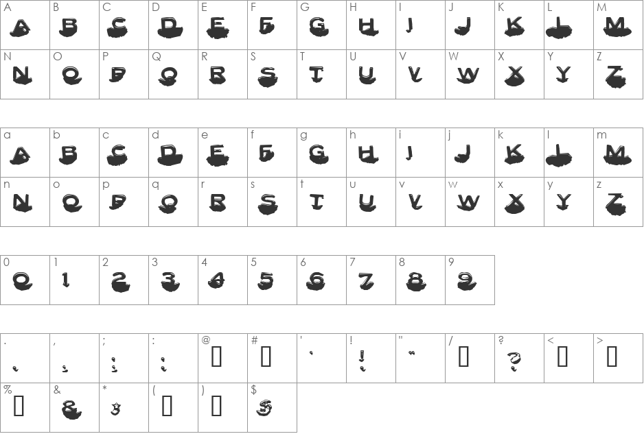 Letter Set C font character map preview