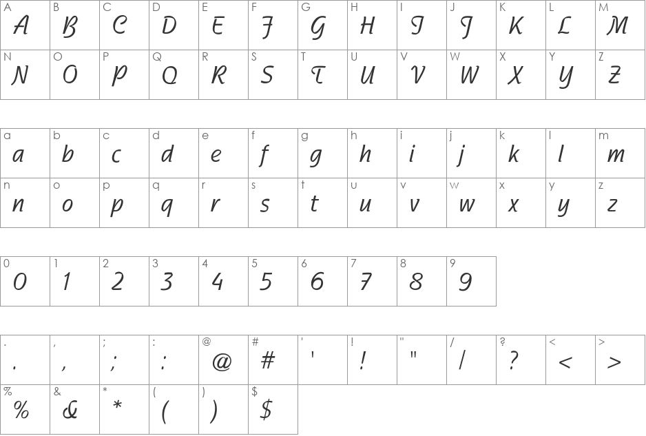 ATNadianne-MediumCondensed font character map preview