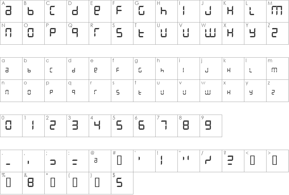Letters Laughing font character map preview