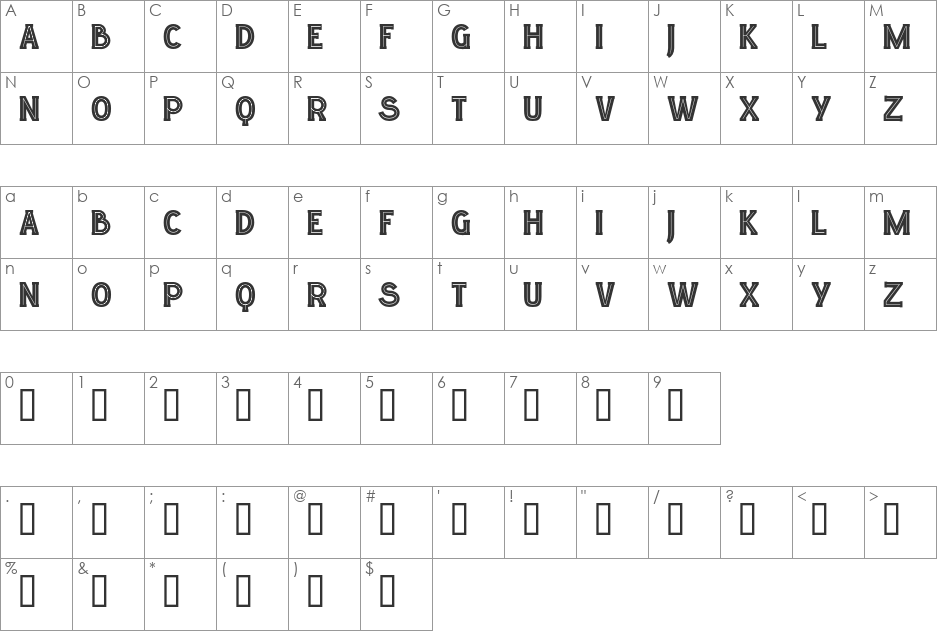 LGF ELUCIDAR TITULARES font character map preview