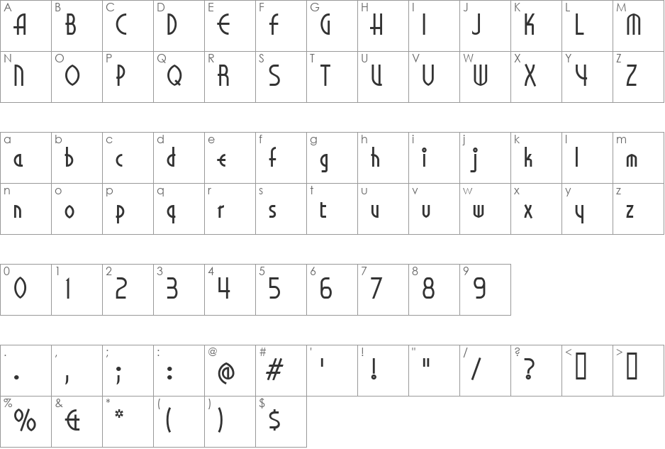 Libeled Lady font character map preview