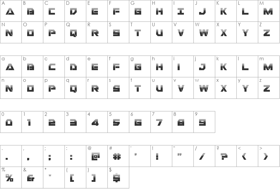 Liberty Island Half-Tone font character map preview