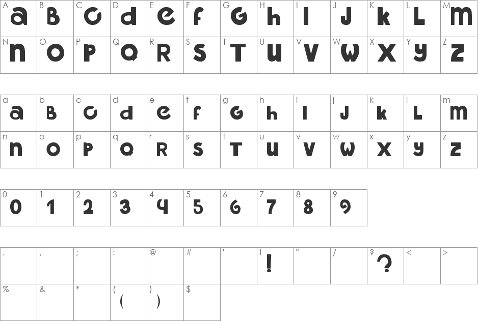 libre font character map preview