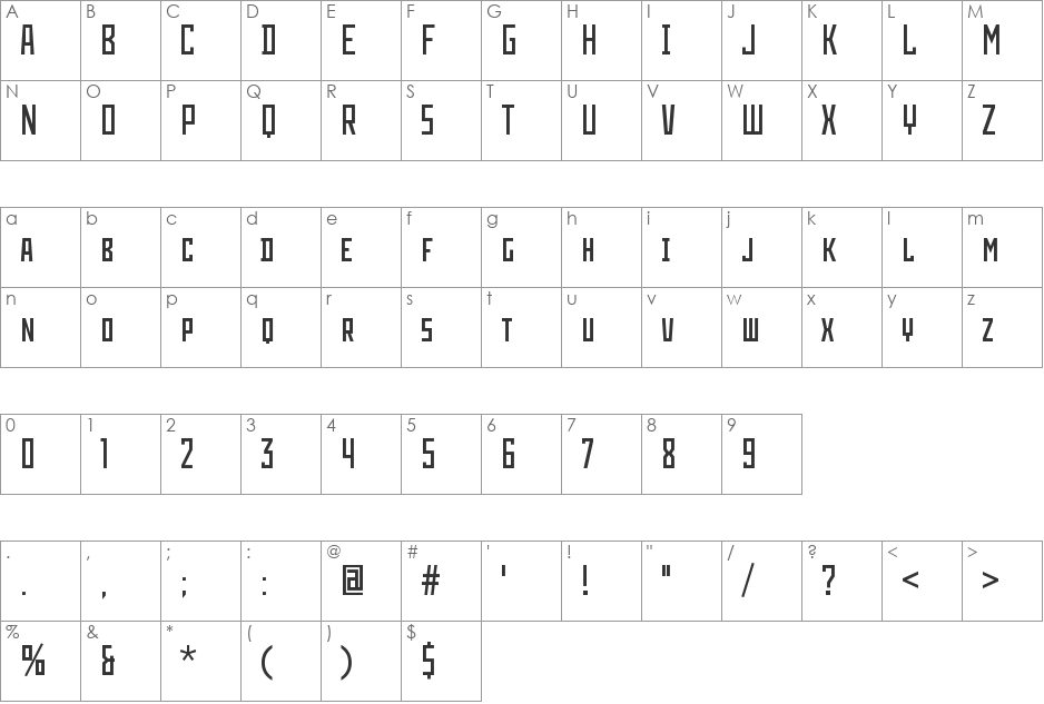 LIFAD Serbia font character map preview