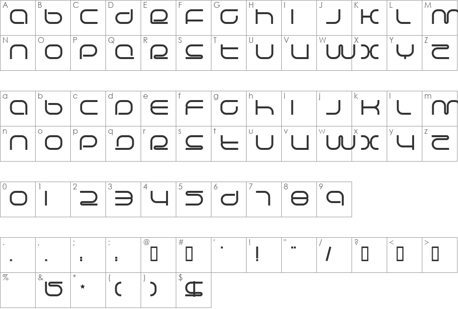 Life Support font character map preview