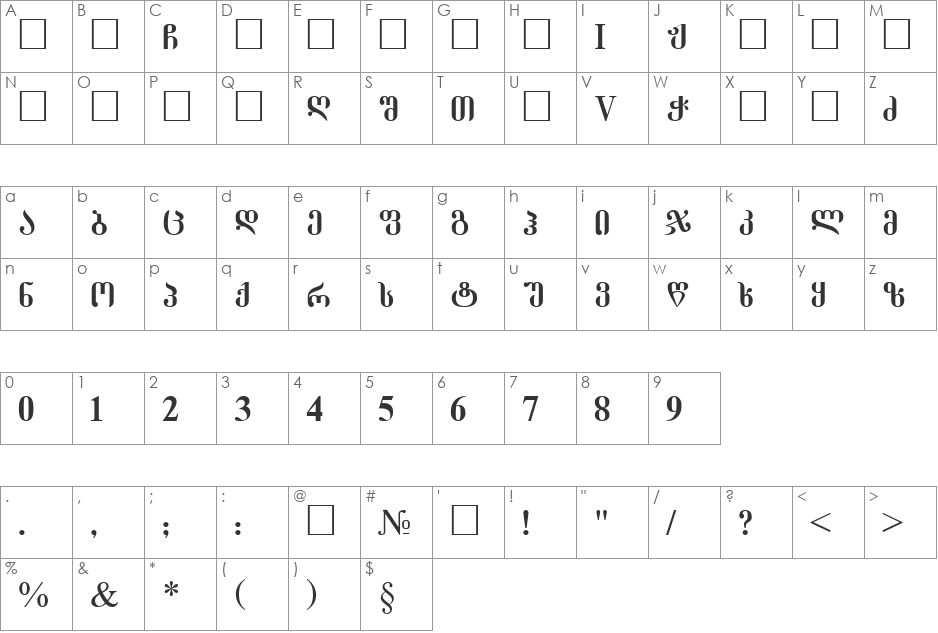 ATtbilH font character map preview