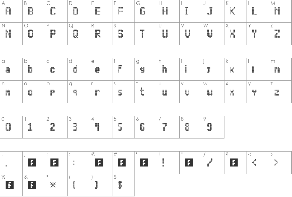 Lightdot 11x6 font character map preview