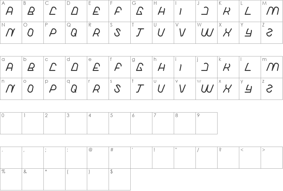 like this font character map preview