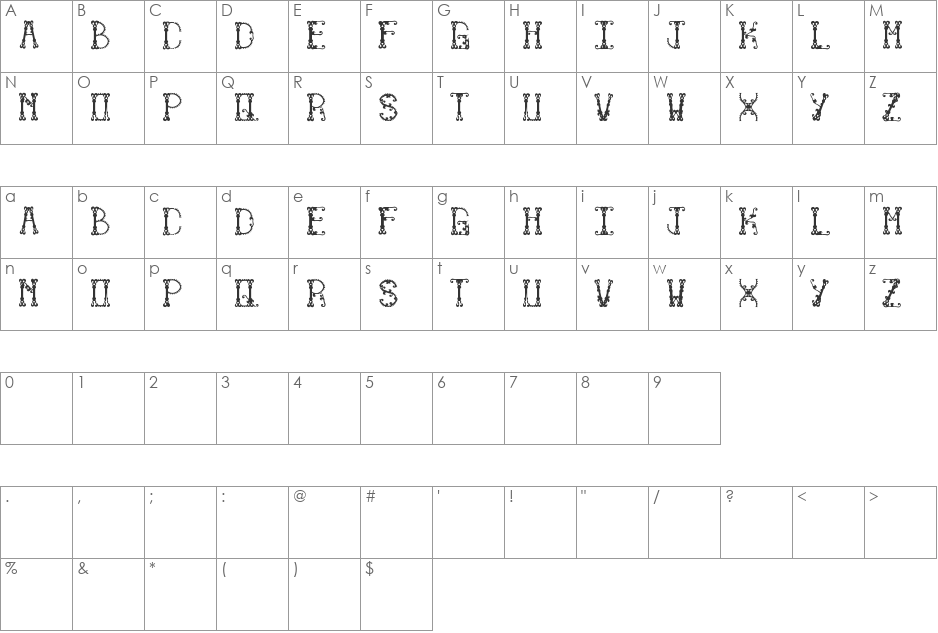 Limitless font character map preview