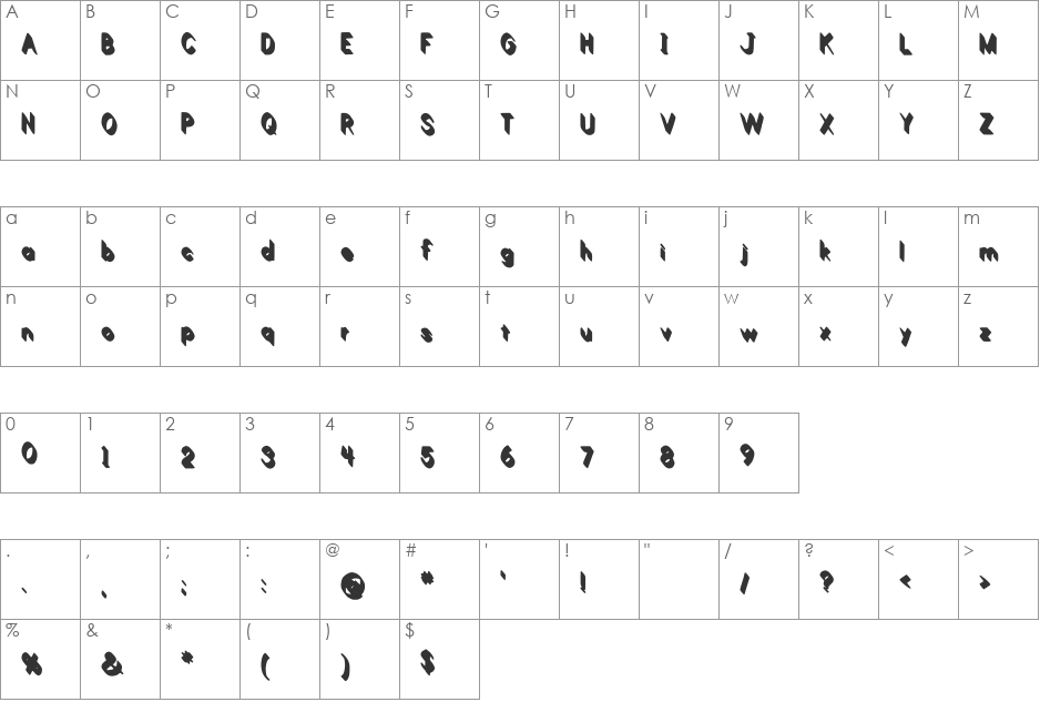 Limon font character map preview