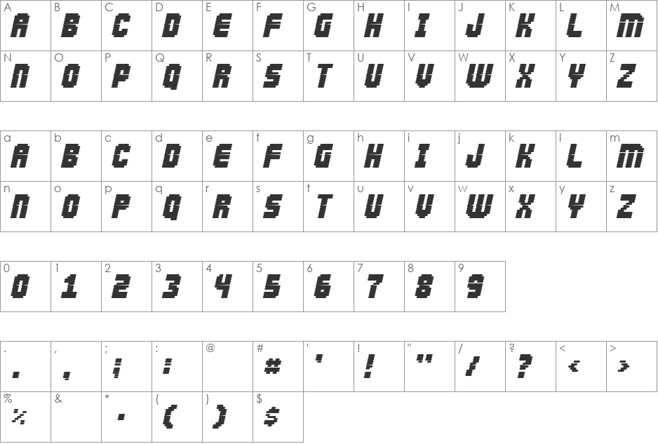 Line Marrow font character map preview