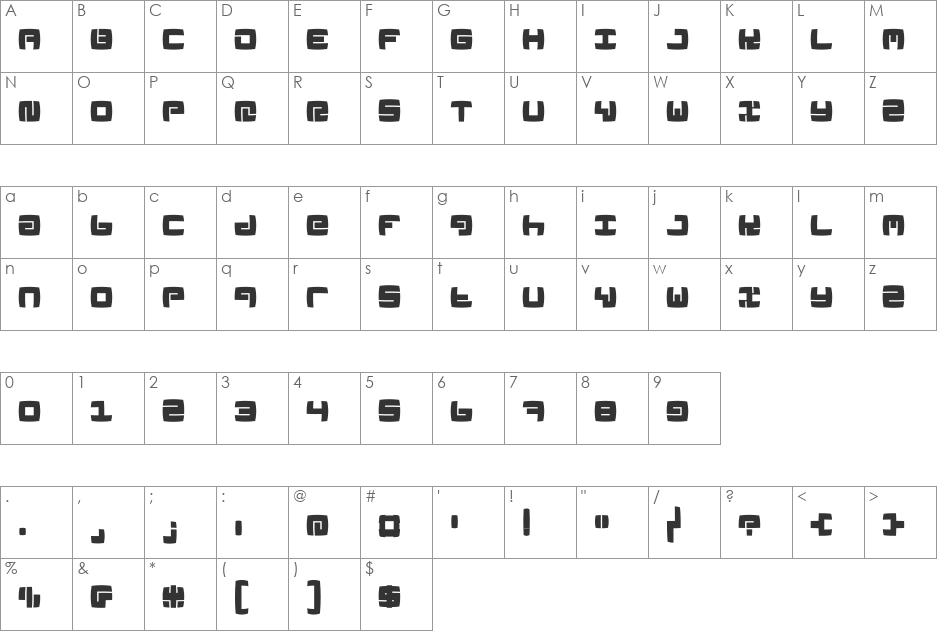 LinoleuMK font character map preview