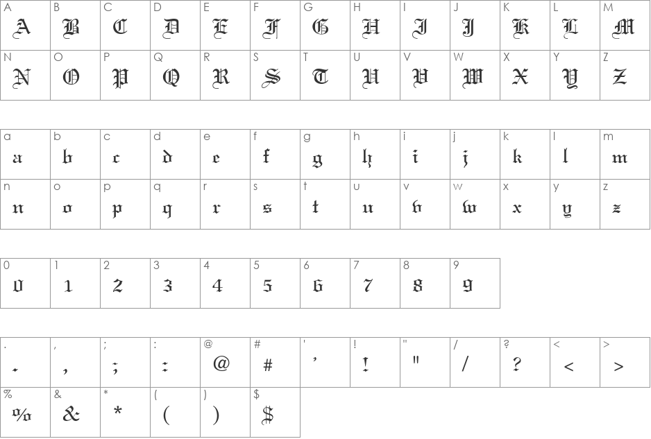 Linotext-Light font character map preview