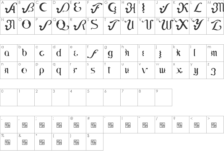 Lipi font character map preview