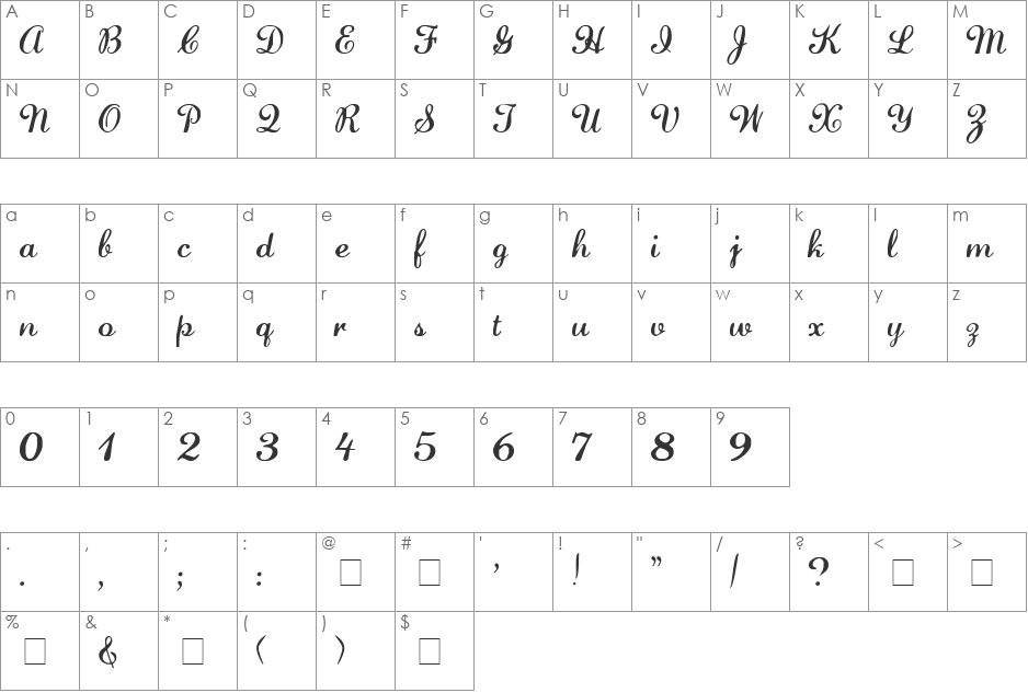 Literal font character map preview