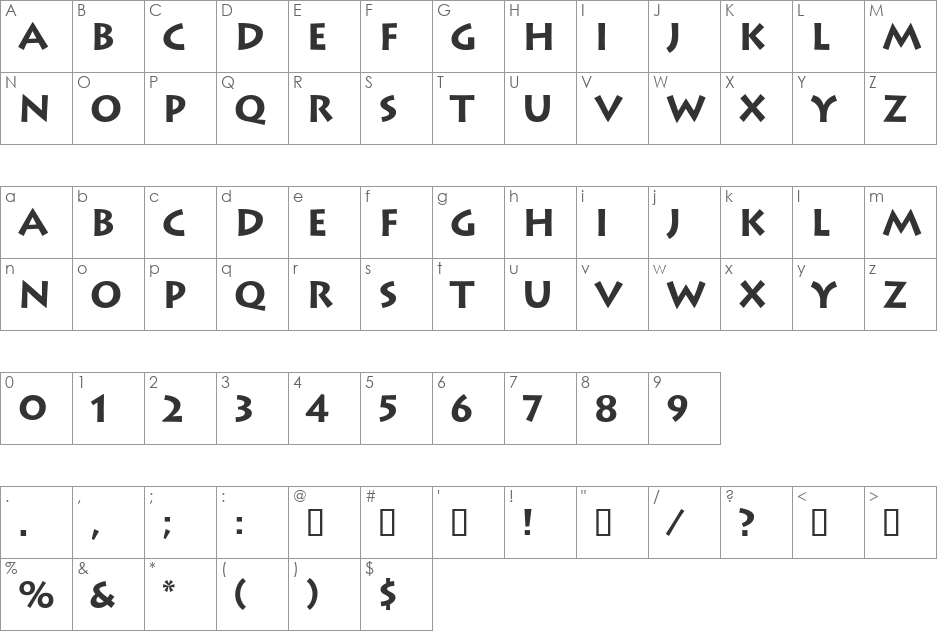 LiteratDB font character map preview