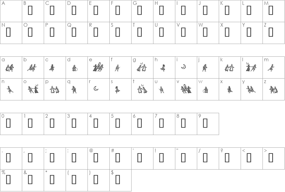 little people font character map preview