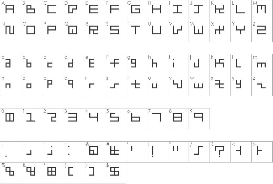 littleboxes font character map preview