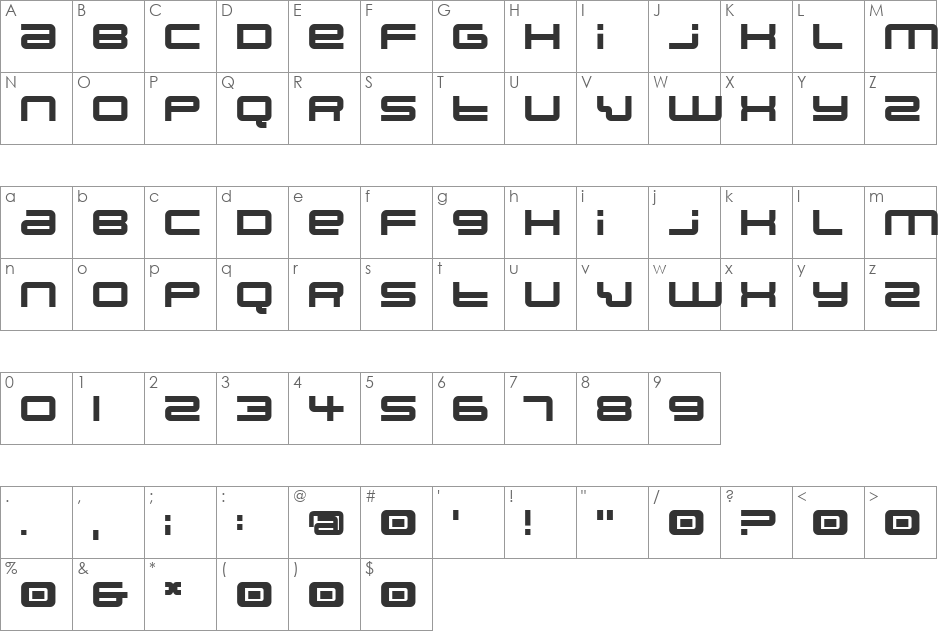 LittleTriggers font character map preview