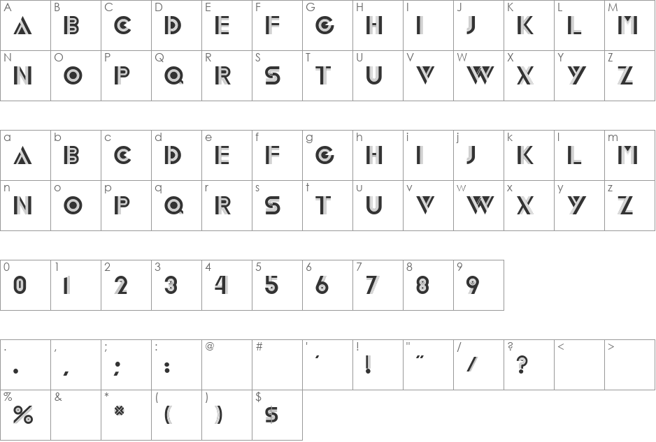 LivelyDisplayCaps font character map preview
