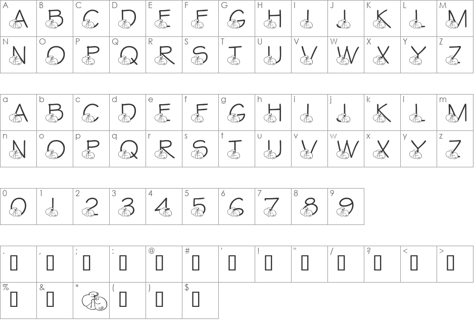 LMS Baby Sophie font character map preview