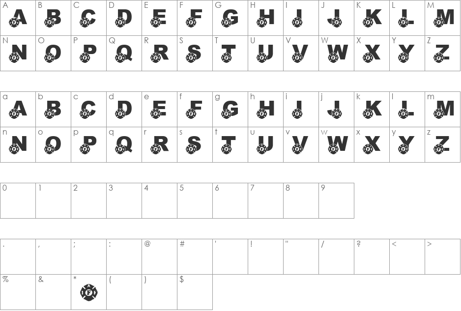 LMS Heros Among The Ashes font character map preview