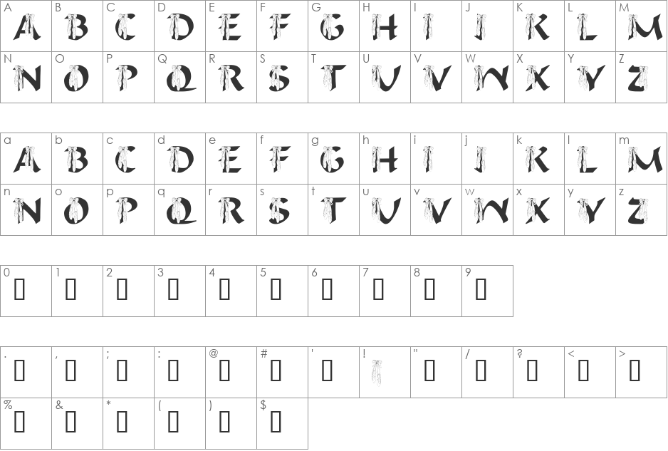 LMS I Hope You Dance font character map preview