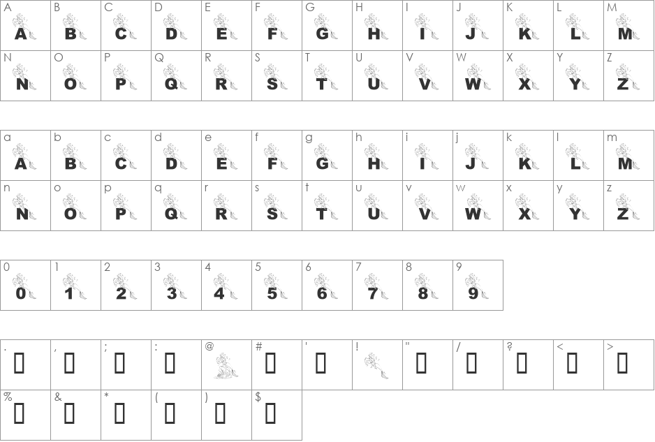 LMS Part Of The Font World font character map preview
