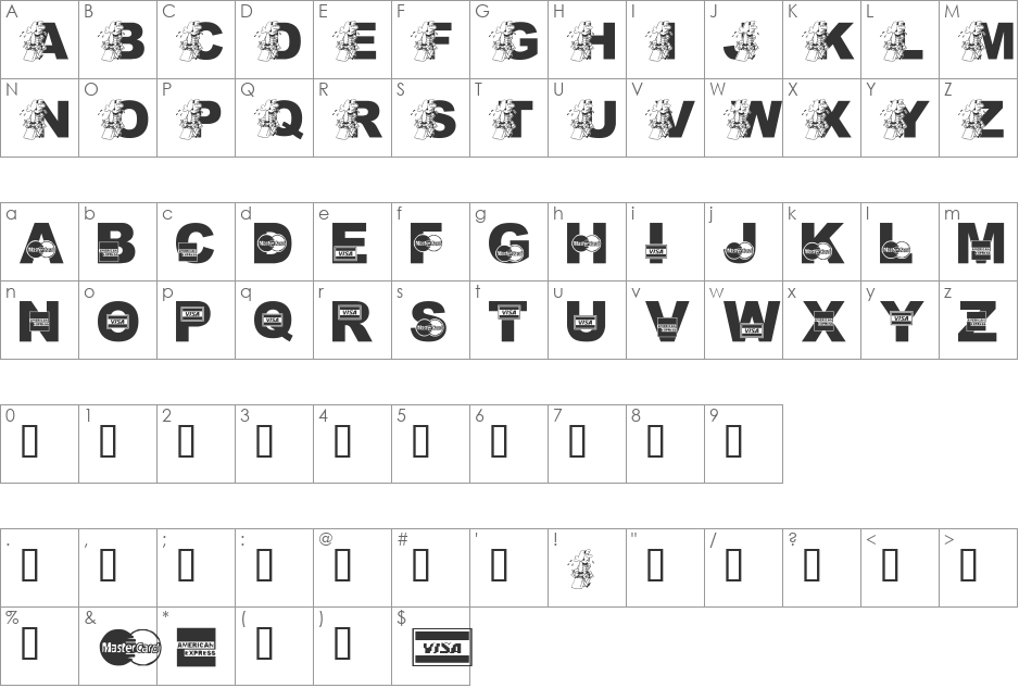 LMS Post-Thanksgiving Shopping font character map preview