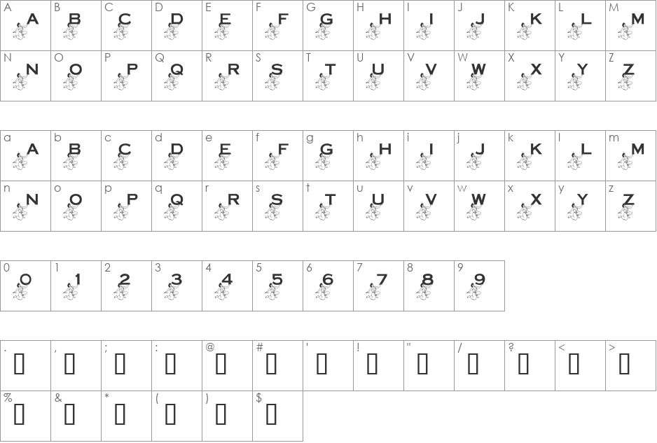 LMS Power In Your Corner Now font character map preview