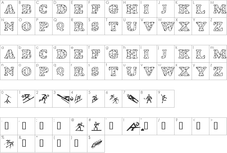 LMS Salt Lake's Olympic Events font character map preview