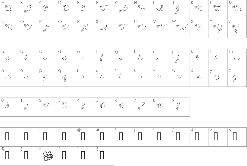 LMS Spelling Bee font character map preview