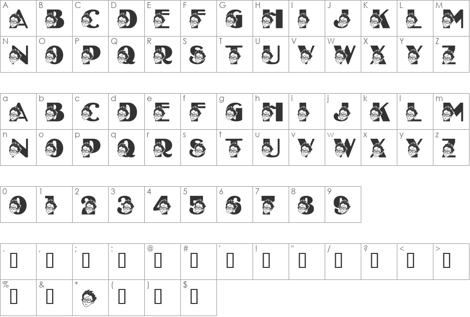 LMS The Sorcerer's Font font character map preview