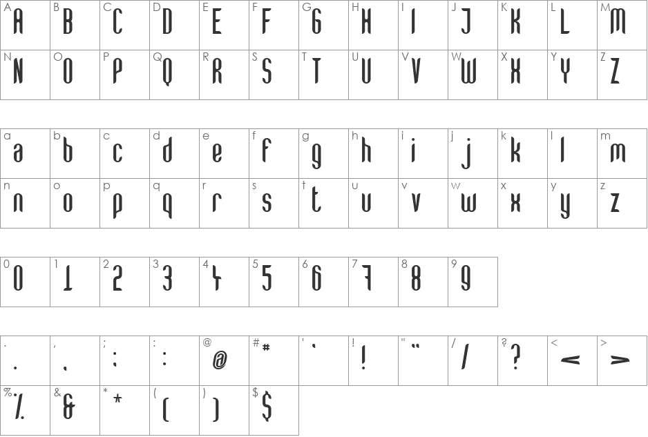 LoFi font character map preview