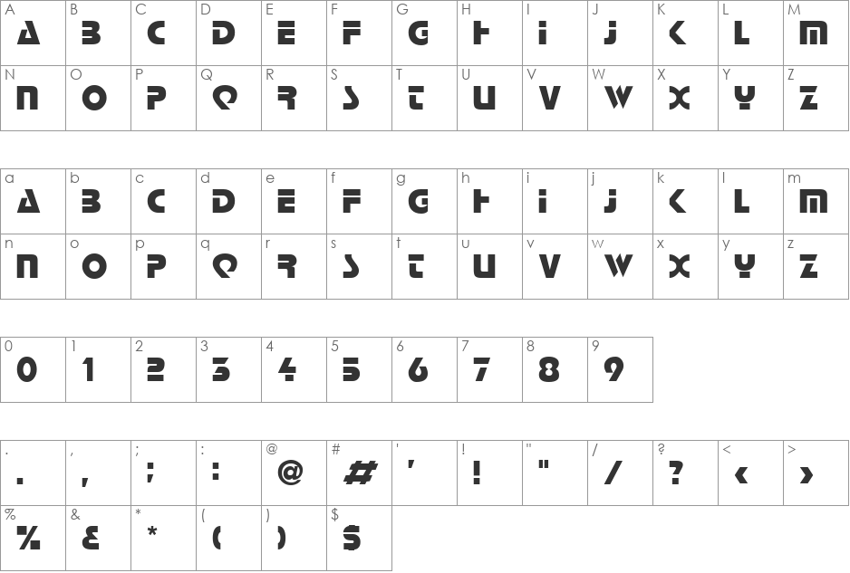 Logan font character map preview