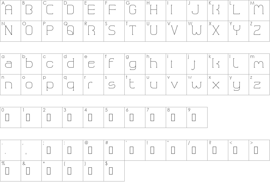Logarde font character map preview