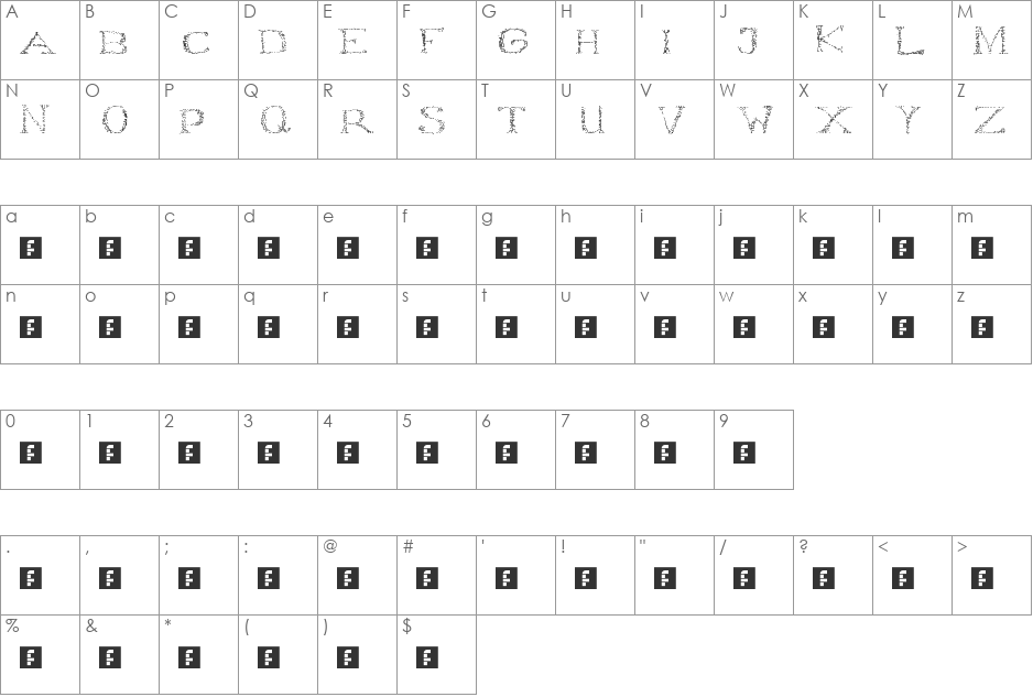 Logical font character map preview