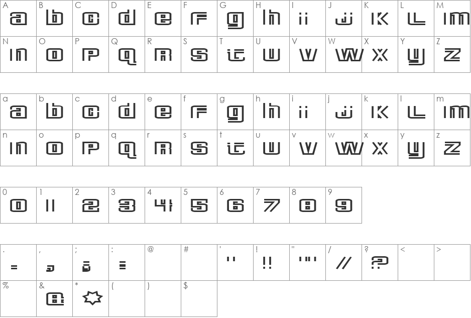 Logo Logic font character map preview